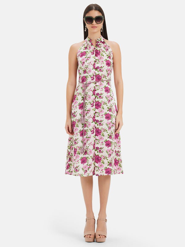 Halter Neck Printed Dress