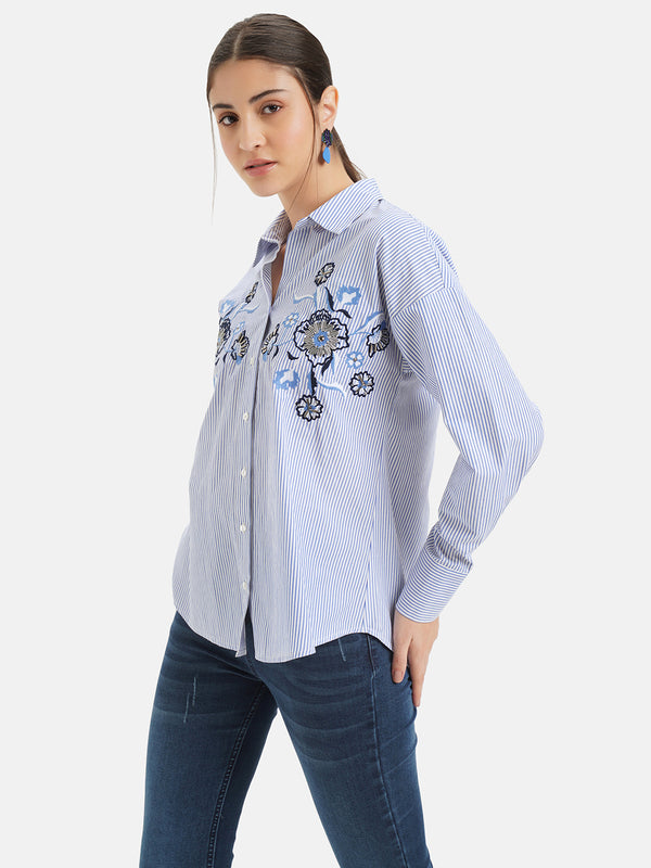 Embroidered Cotton Poplin Shirt