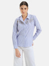 Rhinstione Fringe Stripe Shirt