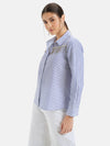 Rhinstione Fringe Stripe Shirt