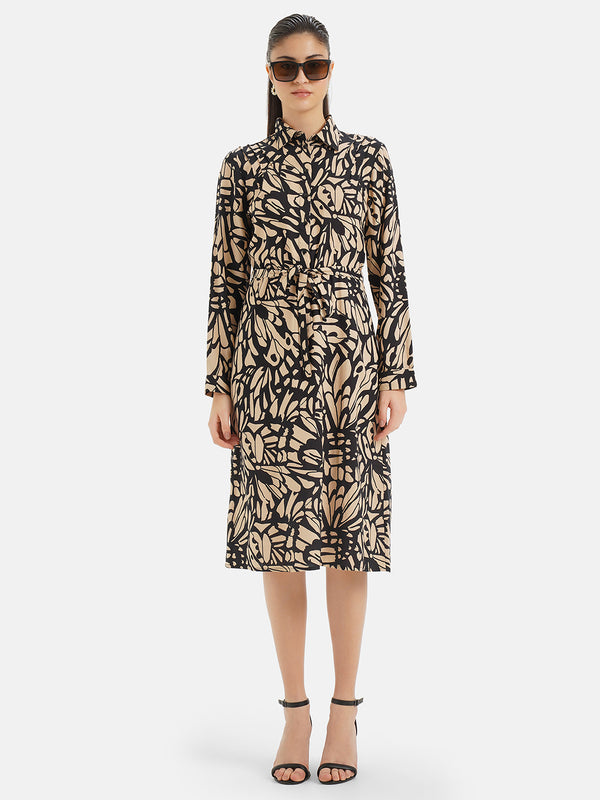Pleated Shirt Dress