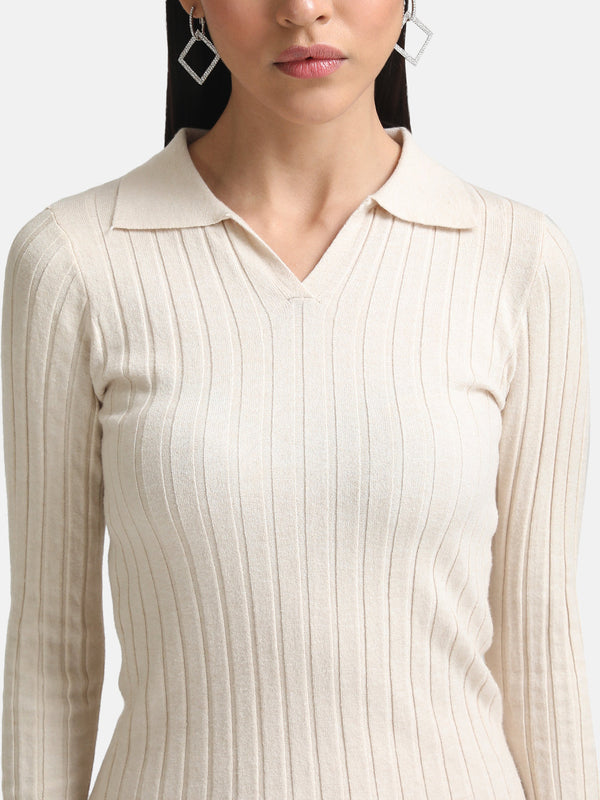 Pullover With Polo Collar