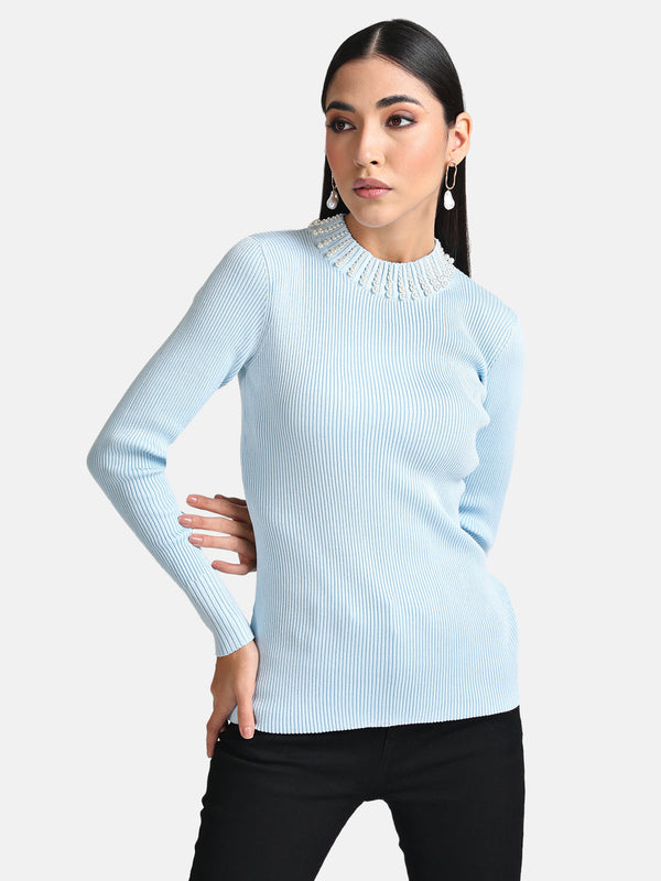Embellished Turtle Neck Pullover