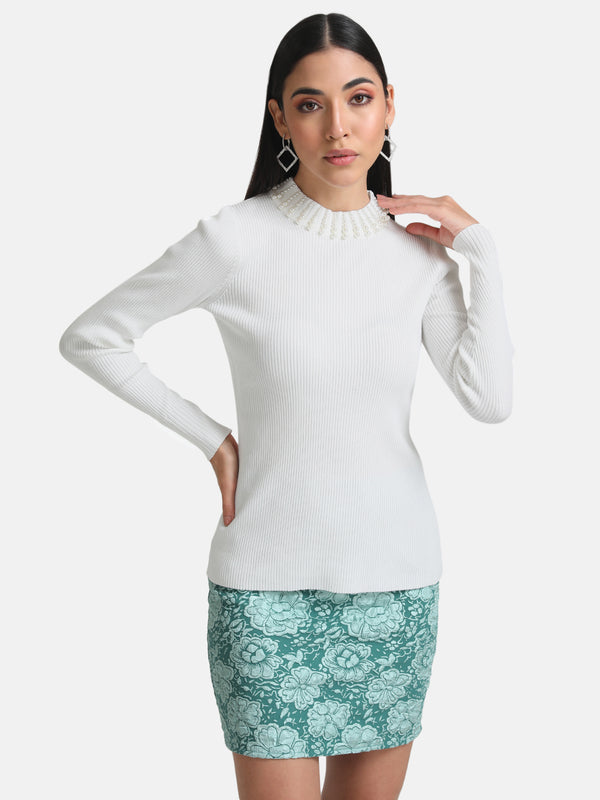 Embellished Turtle Neck Pullover