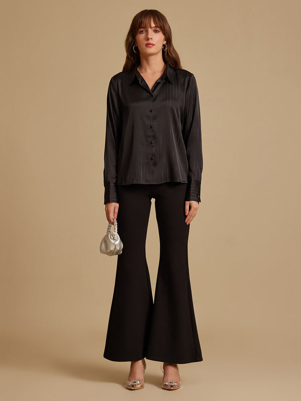 London Black Solid Shirt