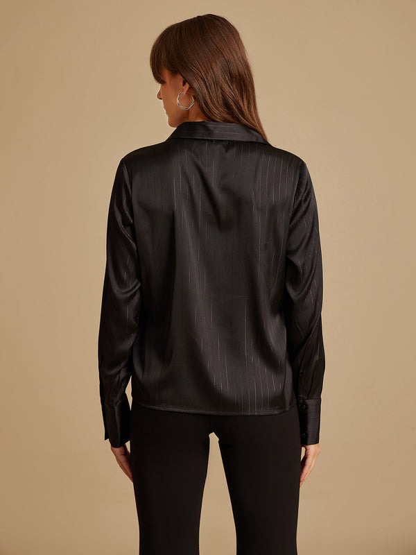 London Black Solid Shirt