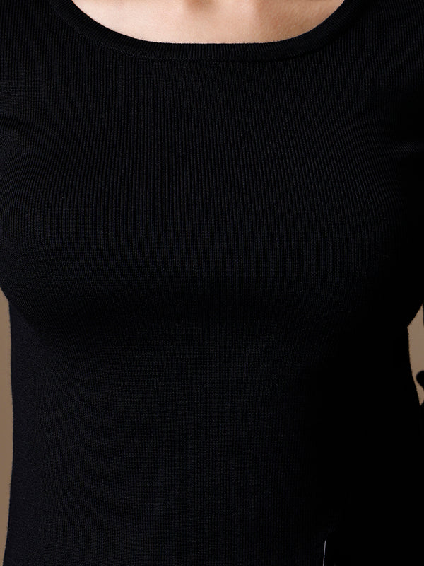 Cropped Winter Top With Metal Trim