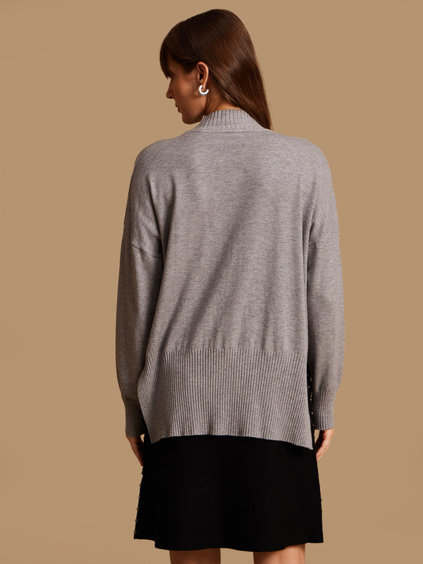 Knitted Winter Mini Skirt With Embellishment