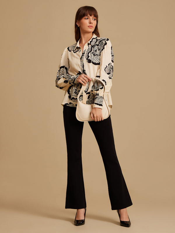 Cooper Beige Printed Shirt