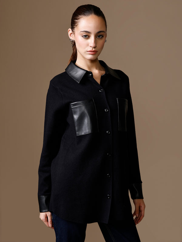 Judith Pu Trim Shacket