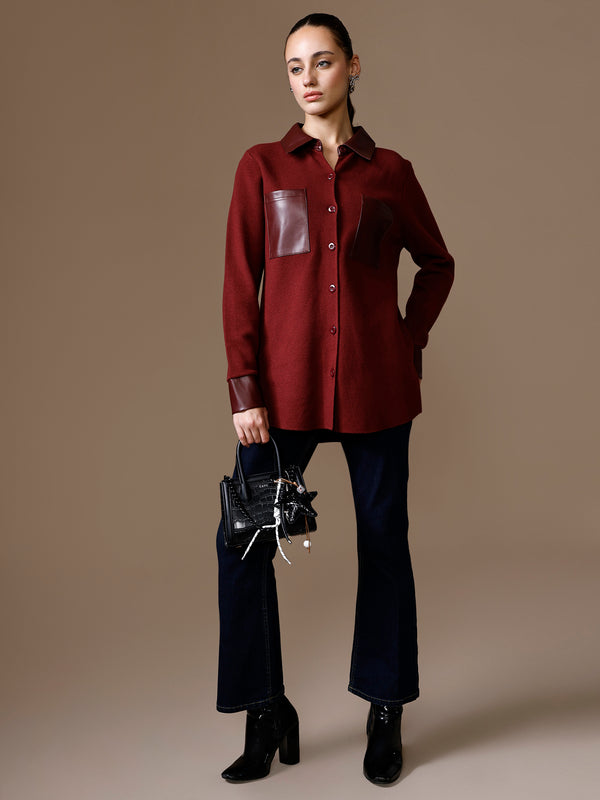 Judith Pu Trim Shacket