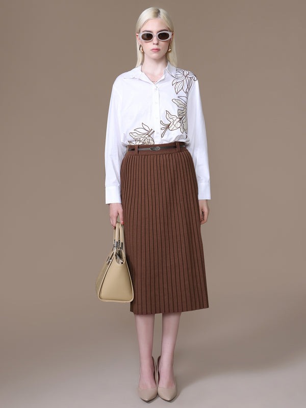 Issey Pleated Skirt With Belt