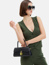 Solid Sling Bag With Twist Lock Closure