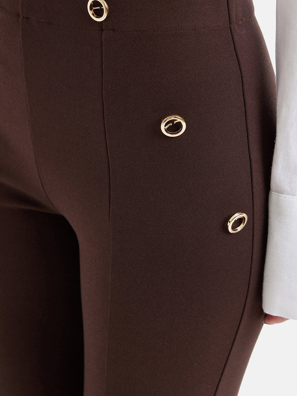 Gold Button Detail Jeggings