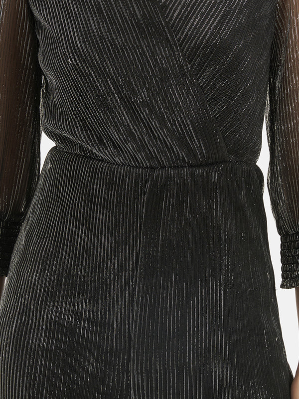 V Neck Overlap Jumpsuit