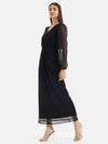 V Neck Frnt Knot Maxi Dress