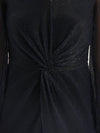 V Neck Frnt Knot Maxi Dress