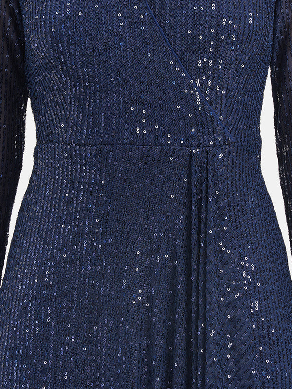 Full Sleeve Sequin Maxi Dress