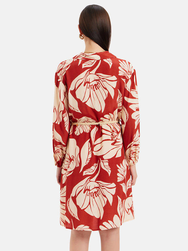 Sandro Print Midi Dress