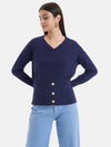 Button Detail Batwing Pullover