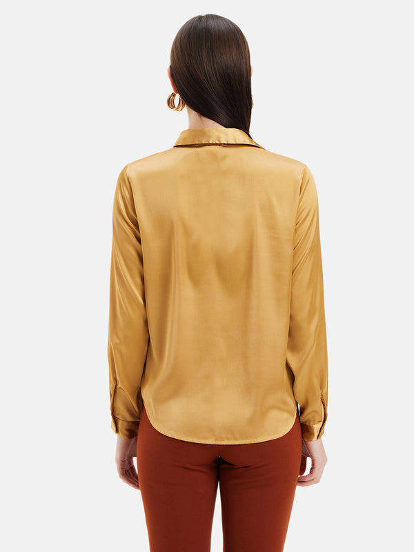 Tia Solid Satin Shirt