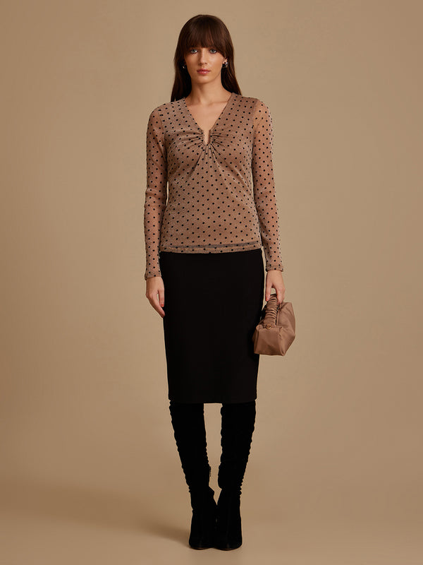 Dottie Polka Textured Top