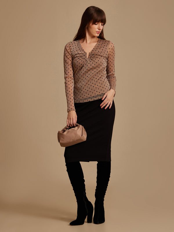 Dottie Polka Textured Top