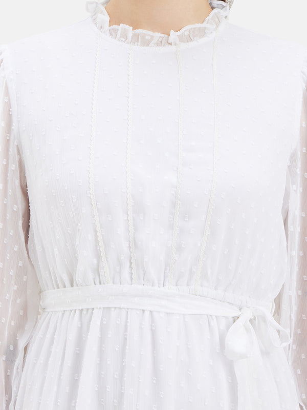 Dobby TieredMidi Dress