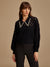 Cropped - Textured Pullover With Collar And Embellishment