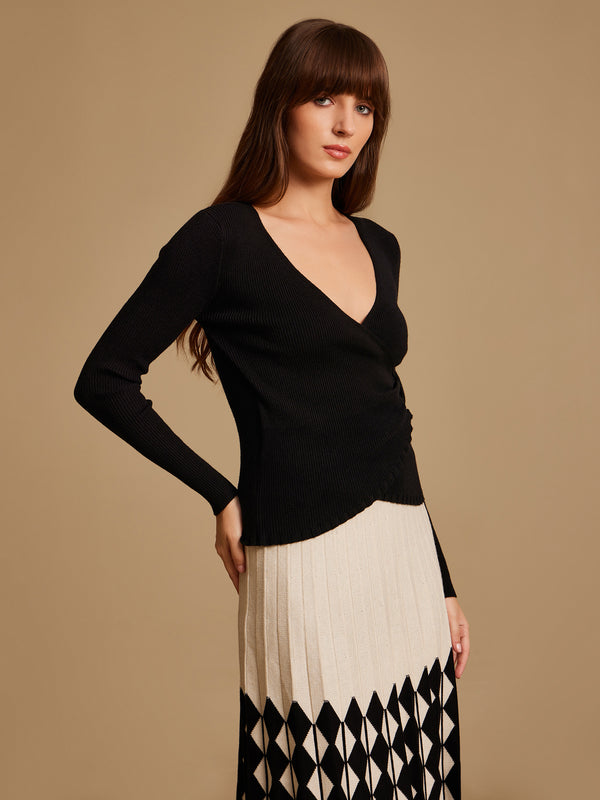 Wrap Winter Top With Buckle