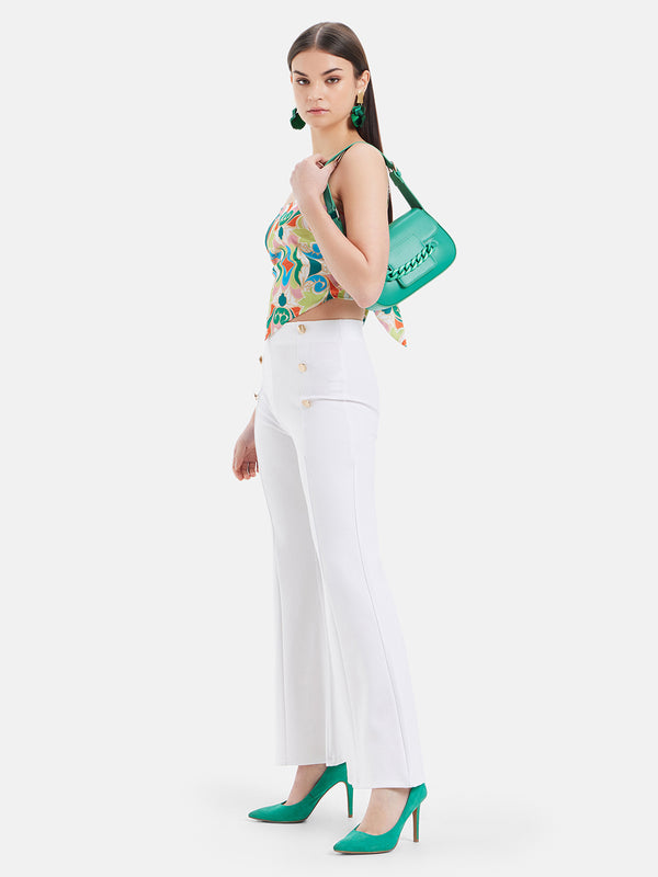 Monica Printed Handkerchief Tie-Up Top