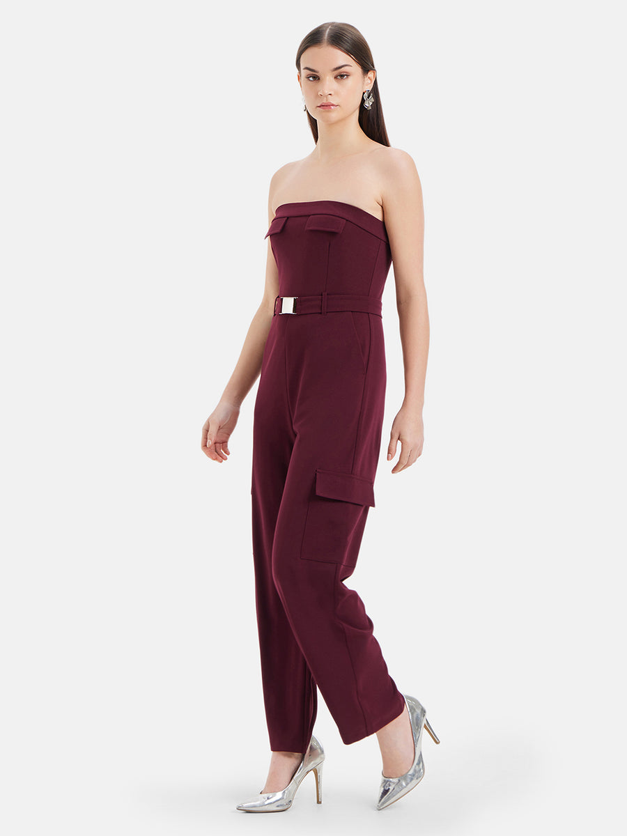 TIE WAIST STRAPLESS JUMPSUIT GIZA GODDESS main image 1