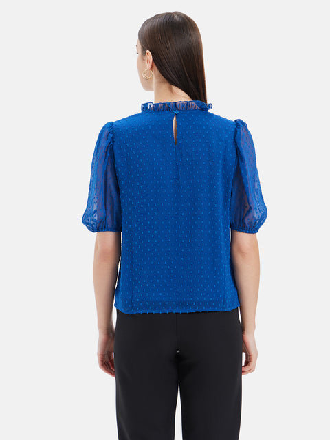 Samantha Textured Top With Lace