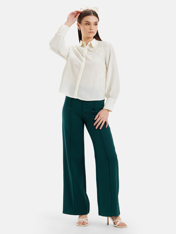 Leslie Full Sleeves Shirt With Lace