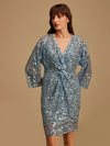 Front Knotted Sequined Dress