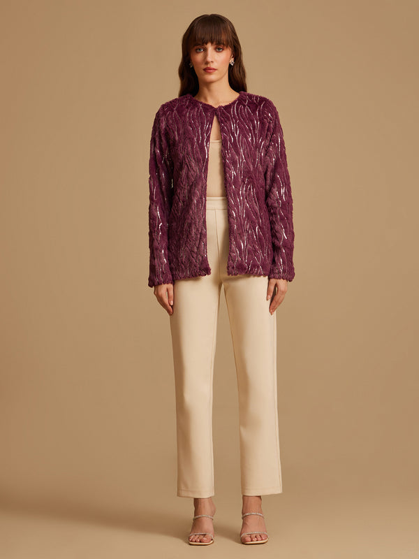 Sequin Fur Jacket
