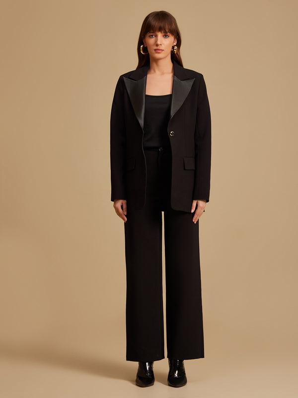 Paula Faux Leather Waistband Trousers