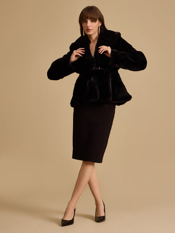 Peplum Fur Jacket
