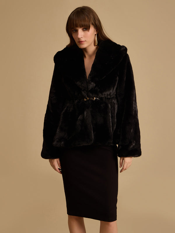 Peplum Fur Jacket