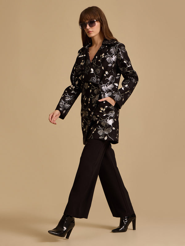 Printed Felt Overcoat