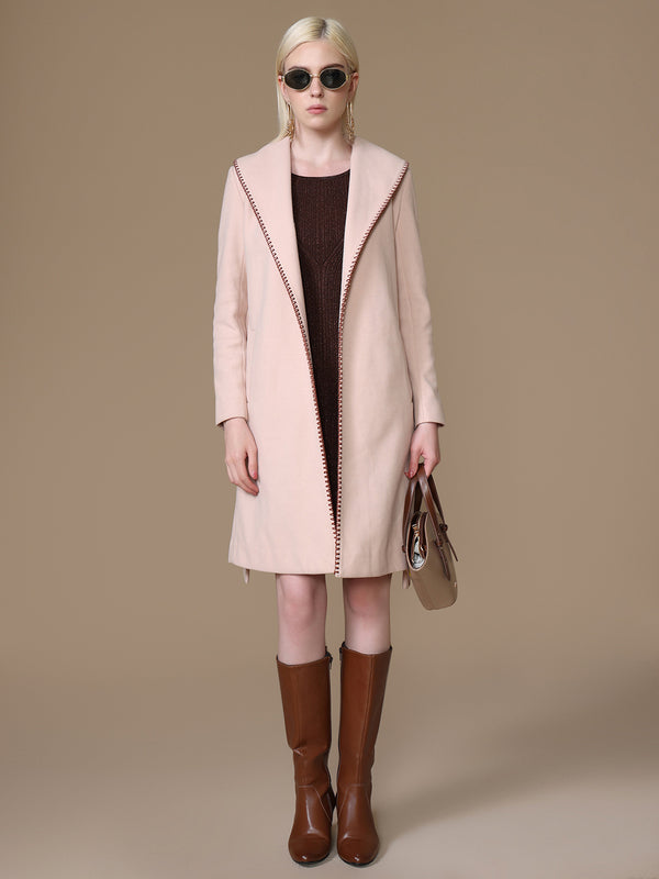 Blush Overcoat With Belt
