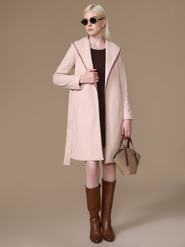 Blush Overcoat With Belt