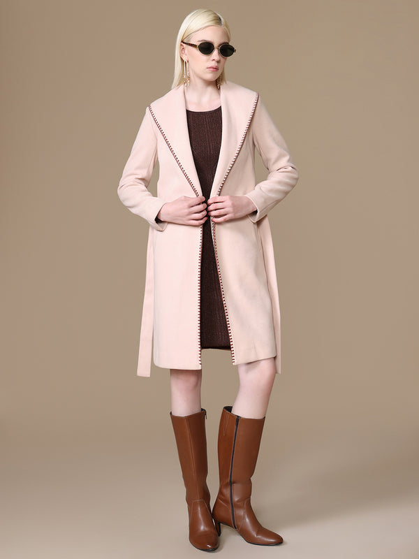 Blush Overcoat With Belt