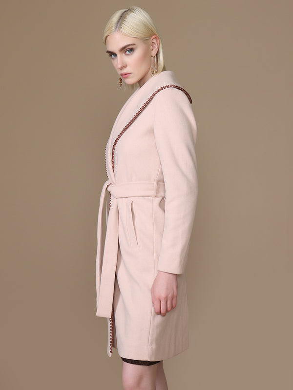 Blush Overcoat With Belt