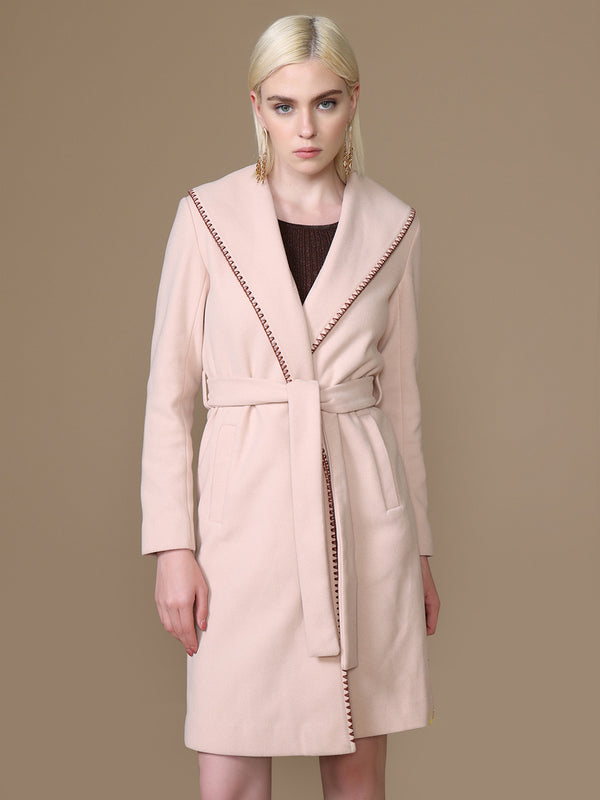 Blush Overcoat With Belt