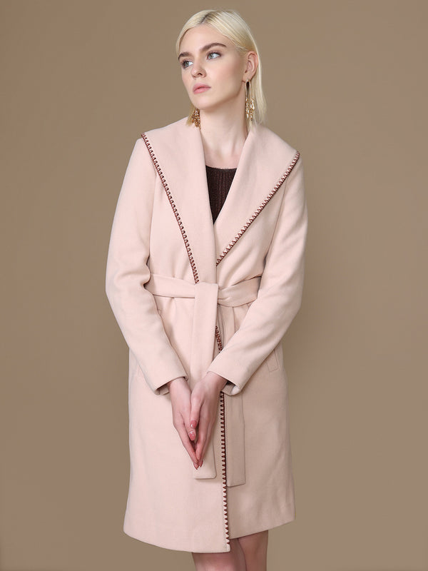 Blush Overcoat With Belt