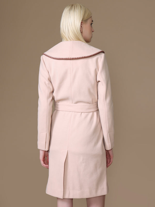 Blush Overcoat With Belt