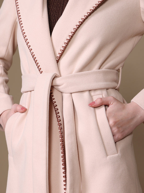 Blush Overcoat With Belt