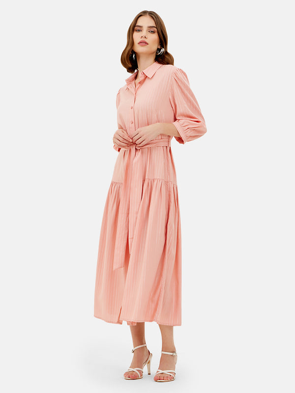 Shauna Tie-Up Midi Dress