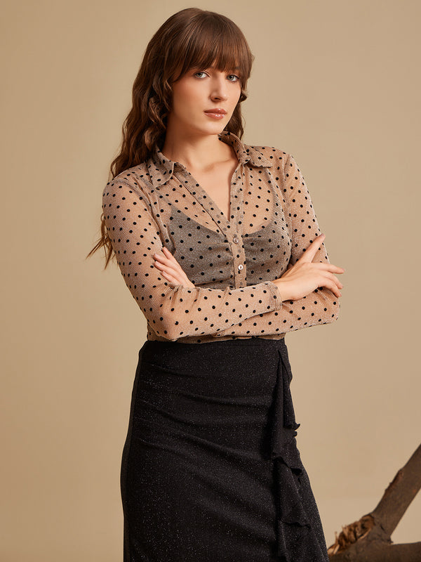 Dottie Polka Textured Top